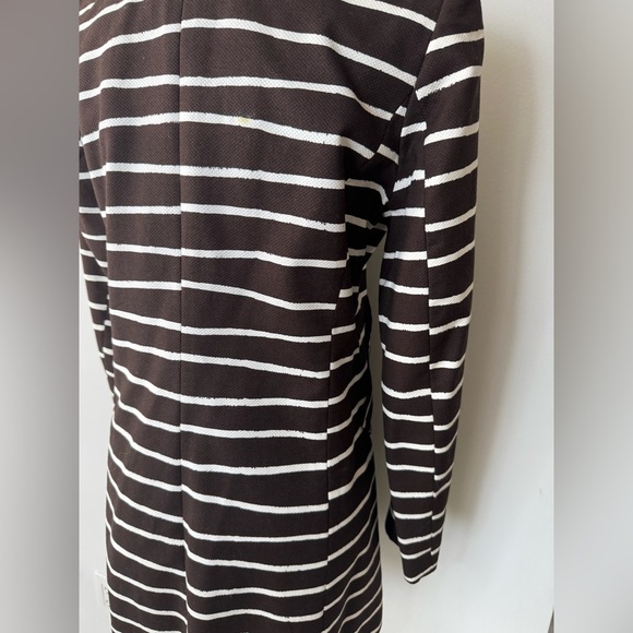 Isaac Mizrahi Brown & White Striped Blazer – Size 4 - Picture 8 of 17